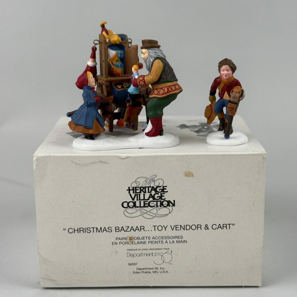 Dept 56 Toy Vendor & Cart Heritage Village Collection Multicolor‎ #56597 NOS